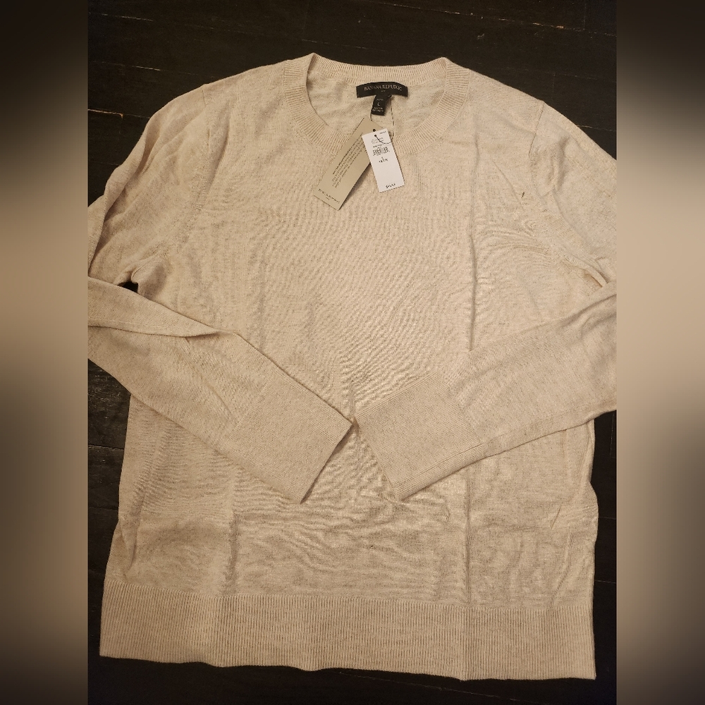 Banana Republic Forever Crew Womens Sweater Size Large Petite NEW
